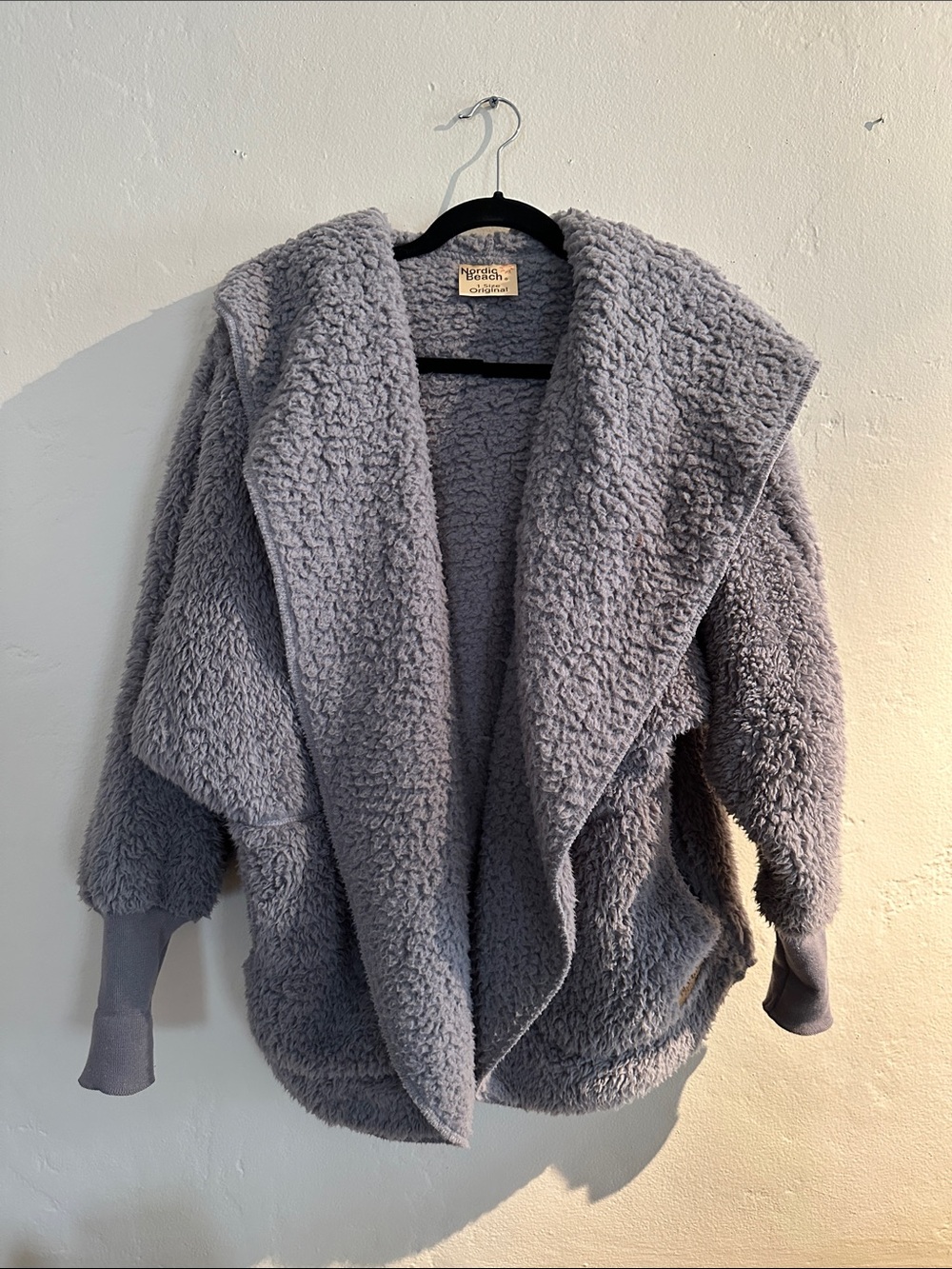 Nordic Beach Gray Plush Sherpa Coat